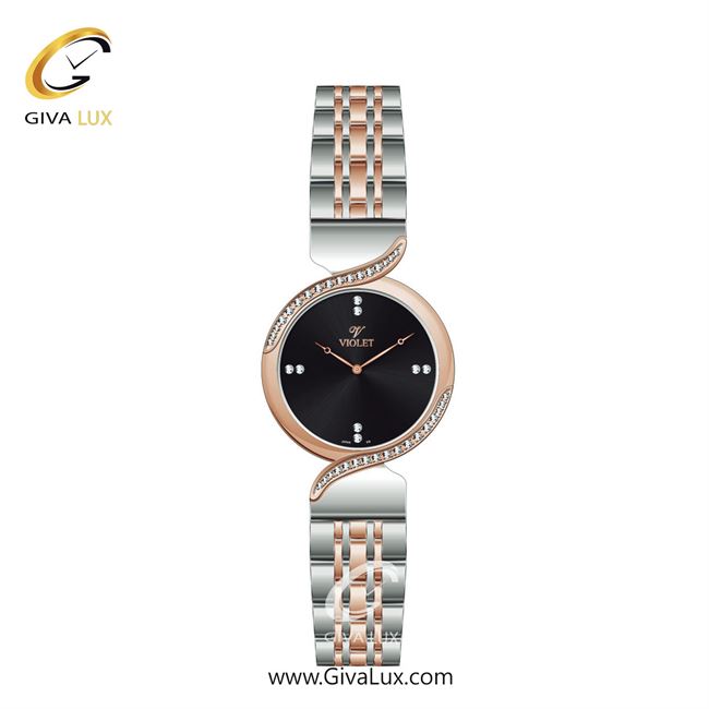 ساعت مچی اورجینال زنانه ویولت VIOLET نقره ای-رزگلد | نقره ای-رزگلد| مشکی| کد رفرنس 0586/2